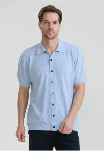 Tricou polo cu nasturi - Albastru deschis