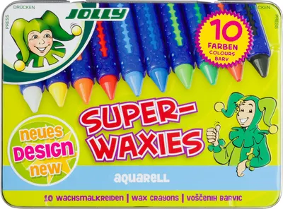 Pasteluri cerate acuarelă JOLLY Superwaxies Aquarell într-o cutie de metal - 10 culori