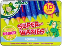 Pasteluri cerate acuarelă JOLLY Superwaxies Aquarell într-o cutie de metal - 10 culori