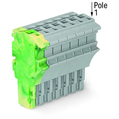 1-conductor female plug; 2.5 mm²; 8-pole; 2,50 mm²; green-yellow, gray