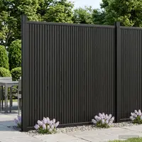 vidaXL Panou de Gardă 2 buc. 355 x 186,5 cm WPC și Aluminiu Negru