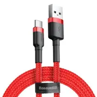 Cablu de date, Baseus Cafule CATKLF-A09, USB la USB-C, Quick Charge , 3A , Lungime 0.5 m, Rosu