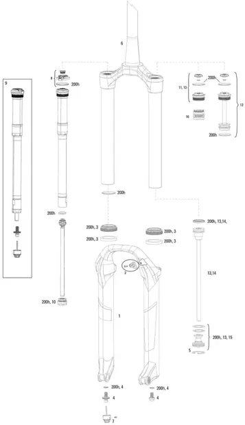 RockShox Pike DJ Solo Air 26" - negru