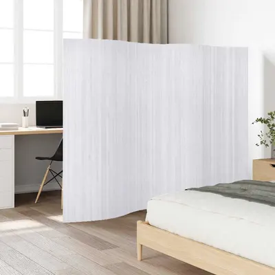 vidaXL Paravan de cameră, alb, lățime 250 cm, înălțime 165 cm, bambus