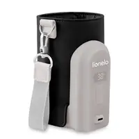 Incalzitor biberoane, Lionelo, ThermUp Go Evo, Portabil, Cu 5 niveluri de incalzire, Cu buton Safety Control, Mentinere caldura pana la 9h, Incarcare USB, Negru