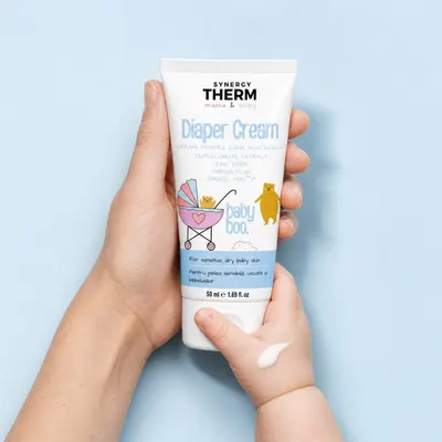 Synergy Therm Mama & Baby - Cremă pentru Zona Scutecului / Baby Diaper Cream cu Zinc Oxide, Tepezcohuite Extract și Omega Plus, pentru Pielea Sens