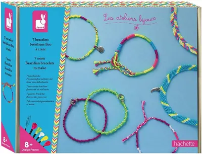 Set creativ Janod - DIY 7 bratari brazilian neon