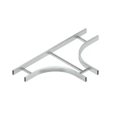 Piesa in T realizata din bare de profil tubular ovale, inchise si profile C sudate, deschise in jos, perforate KRCT 60.125 F