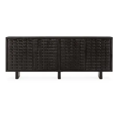 Comodă neagră din lemn de mango 200x80x40 cm Inaya – MOME
