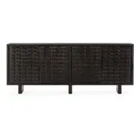 Comodă neagră din lemn de mango 200x80x40 cm Inaya – MOME