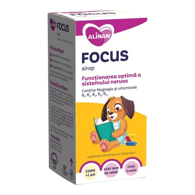Sirop copii pentru functionarea optima a sistemului nervos Focus, Alinan | 150 ml