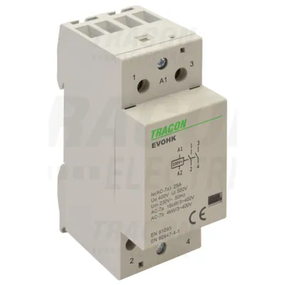 Contactor modular deinstalatii EVOHK2-40 230V, 50Hz, 2 Mod, 2×NO, AC1/AC7a, 40A