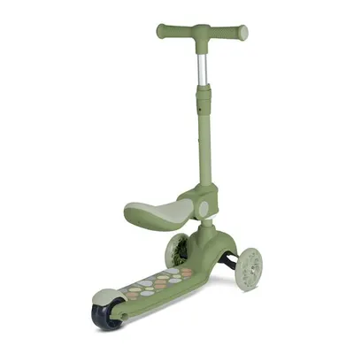 Trotineta pentru copii Lorelli Jetster Plus Green 3 ani+ pana la 20 kg, scaun pliabil si reglabil, roti din poliuretan cu led