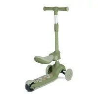 Trotineta pentru copii Lorelli Jetster Plus Green 3 ani+ pana la 20 kg, scaun pliabil si reglabil, roti din poliuretan cu led