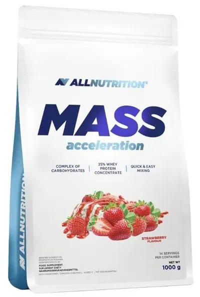 Mass Acceleration Gainer, căpșună, 1 kg, AllNutrition