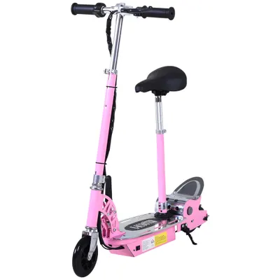 HOMCOM Trotineta Electrica pentru Copii cu Scaun, Roz