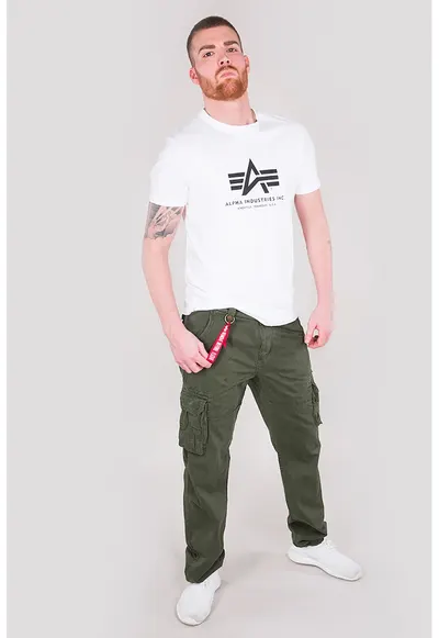 Pantaloni cargo de bumbac cu logo - Alb/Negru