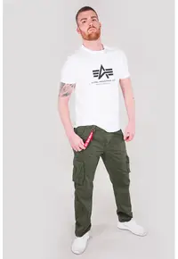Pantaloni cargo de bumbac cu logo - Alb/Negru
