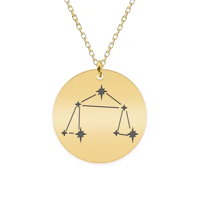 Colier argint 925 placat cu aur galben 24K personalizat cu constelatii - Balanta