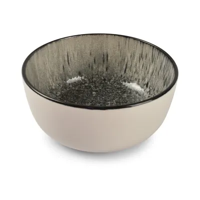 Bol mic negru/crem din gresie 740 ml Gravel – ONA