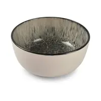 Bol mic negru/crem din gresie 740 ml Gravel – ONA