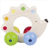 Zornaitoare din lemn Arici cu bile colorate, pentru bebelusi