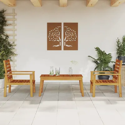 Gossi set mobilier de gradina cu perne, 3 piese, lemn masiv acacia