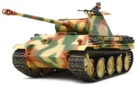 Model de asamblare militară Tamiya: Tancuri - Tanc mediu german Panther Ausf. G, producție timpurie (motor unic), 1 figurină