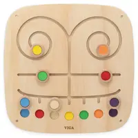 Tablă senzorială din lemn VIGA Toys – Labirint senzorial cu texturi și culori