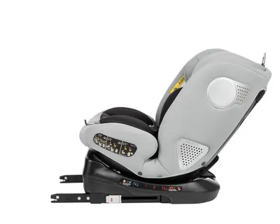 Scaun auto cu isofix KikkaBoo 40-150 cm i-Moove i-SIZE Light Grey,sezut rotativ,ancora Top Tether,SPS-protectie impact lateral,tetiera reglabila in 13 pozitii,tetiera cu spuma de memorie,salteluta reductor inclusa