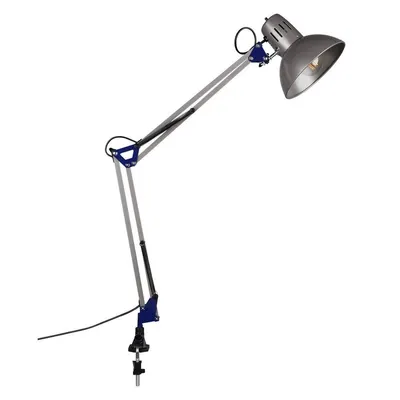 Veioză argintie cu structură flexibilă/cu clemă (înălțime 73,5 cm) Tajo – Trio