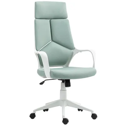 HOMCOM Scaun pentru Birou sau Gaming în Material Textil cu Spătar Înalt Verde | Aosom Romania