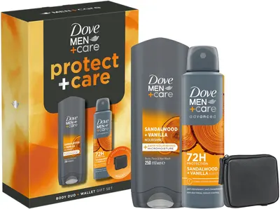 Dove Men+Care Set Protect+Care, cu portofel, 2 bucăți