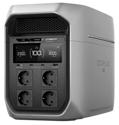Stație de încărcare EcoFlow – DELTA 3 Max Plus, 2048 Wh, gri
