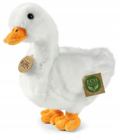 Jucărie de pluș Rappa Eco Prieteni – Rățușcă albă, 24 cm