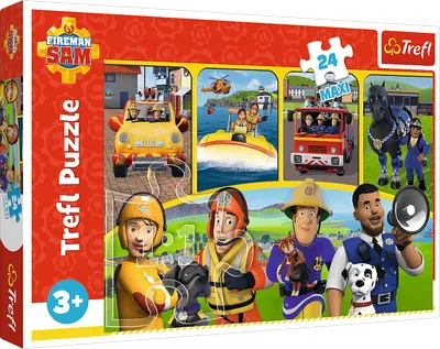 Puzzle Trefl din 24 de piese maxi - Pompierul Sam și prietenii
