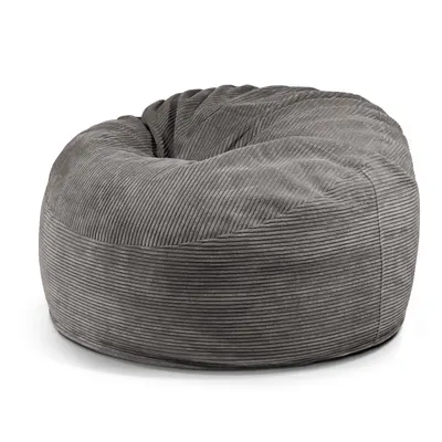 Fotoliu bean bag gri închis cu tapițerie din catifea reiată Om 110 – SLOWDOWN