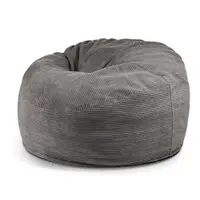 Fotoliu bean bag gri închis cu tapițerie din catifea reiată Om 110 – SLOWDOWN