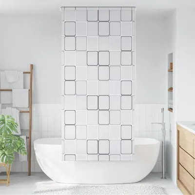 vidaXL Jaluzea roletă de duș, model pătrate, 100x240 cm