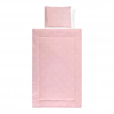 Set lenjerie pat 4 piese bumbac ranforce Little Bear Pink
