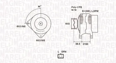 Alternator (12v, 125a) Potrivit Dacia Duster, Duster Suv, Logan, Logan Express, Logan Ii, Logan Mcv, Logan Mcv Ii, Sandero, Sandero Ii; Nissan Kubistar; Renault Clio Ii, Kangoo 1.5d 06.01