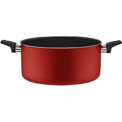 Oala Rotunda cu Doua Manere si Capac, 24 cm, Live Red, Italia, Piardi