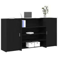 vidaXL Birou de recepție din stejar negru 200x50x103,5 cm, lemn stratificat