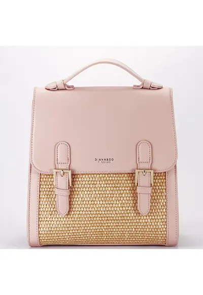 Rucsac roz deschis cu model impletit DHJ727-3 18 20091 - Roz