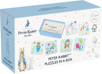 Puzzle din lemn de potrivire Orange Tree Toys Peter Rabbit