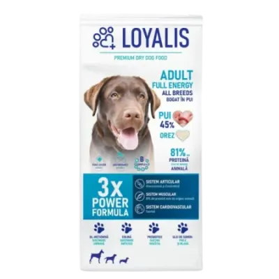 Hrana uscata pentru caini Loyalis Adult Full Energy cu pui 10 kg