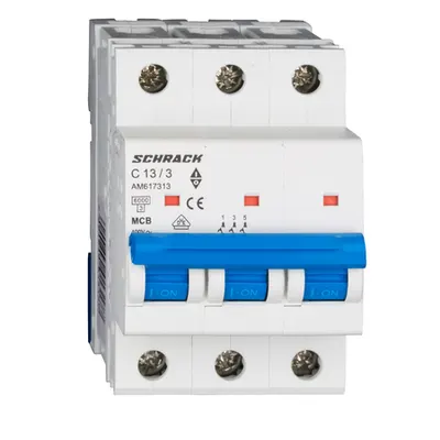 Intreruptor automat modular (MCB) AMPARO 6kA, C 13A, 3-poli