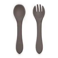 Set tacamuri, Petite&Mars, Take&Match, Din silicon, Forma ergonomica, Delicate cu gingiile, Adecvate pentru masina de spalat vase, Fara BPA, 6 luni+, Bitter Cocoa, Maro