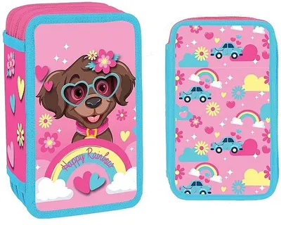 Neceser cu accesorii S. Cool Sweet Dog - 3 fermoare, 39 piese