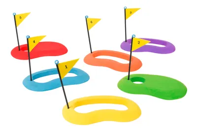 Set de 6 ținte și steaguri pentru jocul de golf
